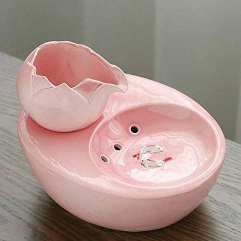 Keramik-Trinkbrunnen für Haustiere – Lotus-Vertikal-Trinkbrunnen für Katzen – Automatischer Umwälzfilter für gesundes und hygienisches Wasser mit integrierter Dekoration (1/5)