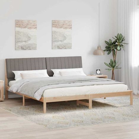 vidaXL Bettrahmen mit Kopfteil Braun 200 x 200 cm Massives Kiefernholz (1/5)