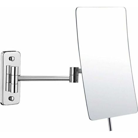 1 Miroir mural grossissant x3, rotation 360 degrés, pliable, laiton et acier inoxydable, salle de bain (1/5)