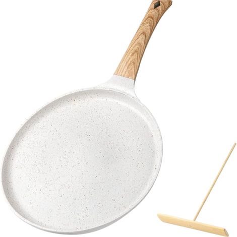 Poêle À Crêpes - Poêle À Dosa - 24 Cm - Revêtement Antiadhésif - Pour Crêpes Dosa Tortillas Tawa - Compatible Tous Feux - 1 Pièce (1/5)