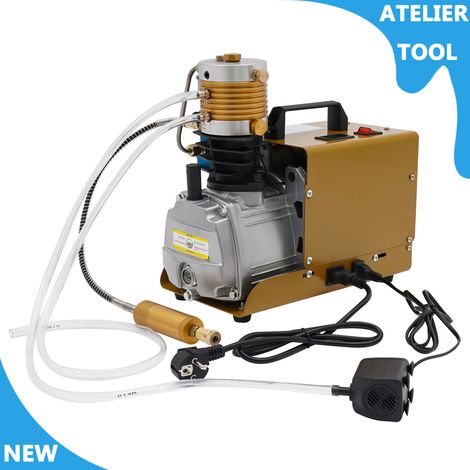 ATELIER Kit de pompe de compresseur d'air PCP portable 1800W Pompe à compresseur d'air haute pression Pompe à air électrique 300bar (1/5)