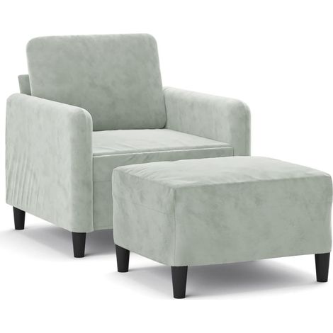 Maison Exclusive - Fauteuil avec repose-pied Gris clair 60 cm Velours
