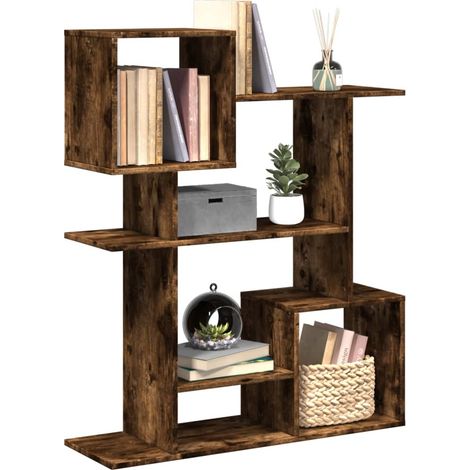 vidaXL Room Divider Bookcase Smoked Oak 92x29x112 cm Engineered Wood (1/5)