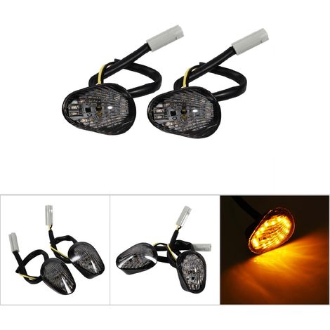 Paire de clignotants LED ambrés encastrés pour Yamaha YZF R1 R6 R6S (fumé) (1/5)