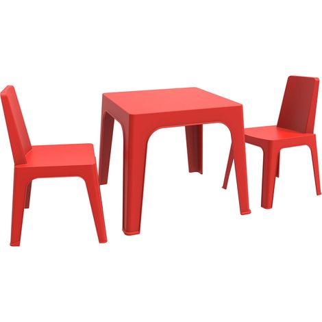 garbar JULIETA Set 2+1 Infantil Silla-Mesa Interior, Exterior Rojo
