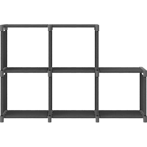 Maison Exclusive - Mensola con 5 Vani a Cubo Grigia 103x30x72,5 cm in Tessuto (1/5)
