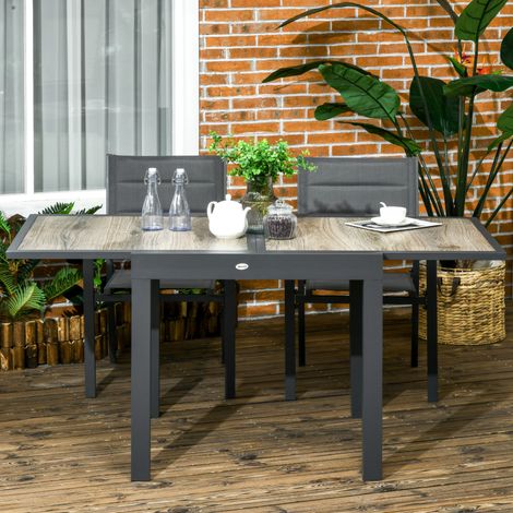 Tisch Esstisch ausziehbar 80 160 Aluminium Beige OKMYHOME (1/3)