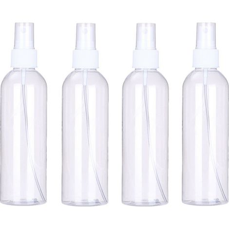 Frasco vaporizador de 100 ml à brume fine, mini frasco vide reutilizable en plástico, frasco de viaje con pompa, ideal para frascos de perfume y perfumes esenciales, lote de 4. (1/5)
