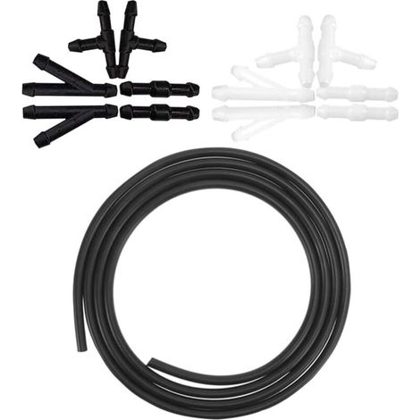 4m Auto Kit de Tuyau Essuie Glace, Tuyau de Lave-Glace Avec 9 Pièces Raccord de Tuyau (Type Y I T), Pour le Raccordement à la Pompe à Eau et à la Buse de Voiture pour Nettoyage Rapide (1/5)