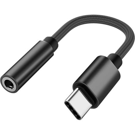 Adattatore Per Cuffie USB-C  Spinotto Auricolari Type-c Cavo Jack da 3,5mm Nero (1/5)
