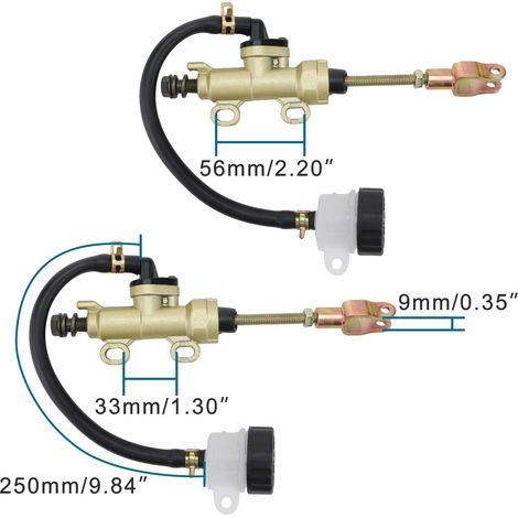 Pompe de frein arrière ronde modifiée CNC GOOFIT (bleue) pour motos (50cc-150cc quad scooters) (1/4)