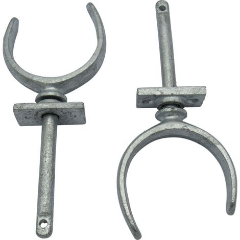x2 1/2" Rowlocks With Plates - Galvanised Rowing Oar Boat Canoe Dinghy (1/5)