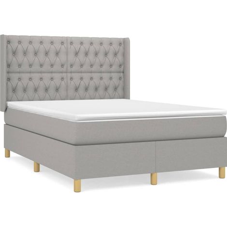 Maison Exclusive - Boxspringbett mit Matratze Hellgrau 140x190 cm