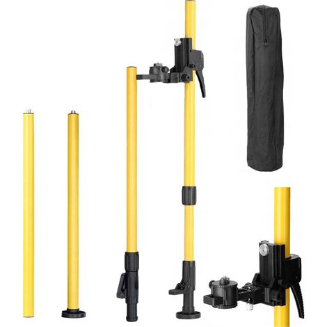 Asta Telescopica 365 cm con Treppiede – Alluminio, Filettatura 1/4" Altezza Regolabile, Leggera e Portatile Per Geometri e Costruttori