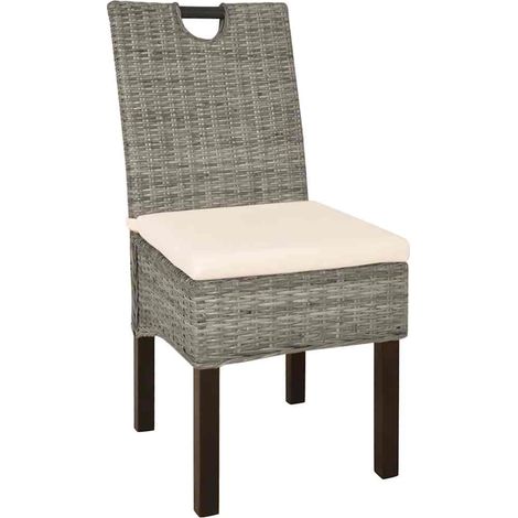 Maison Exclusive - Sedie Sala da Pranzo 2 pz in Rattan Kubu e Legno di Mango
