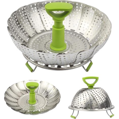 Cuiseur Vapeur - Panier Vapeur Acier Inoxydable - Pliable Et Extensible - Pour Cuisinière Et Casserole - 1 Pièce