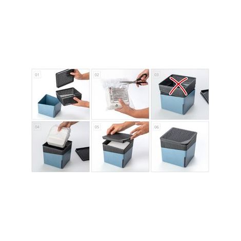 Déshumidificateur d'air, absorbeur d'humidité Cube, rechargeable, 1000 g, plastique gris (1/5)