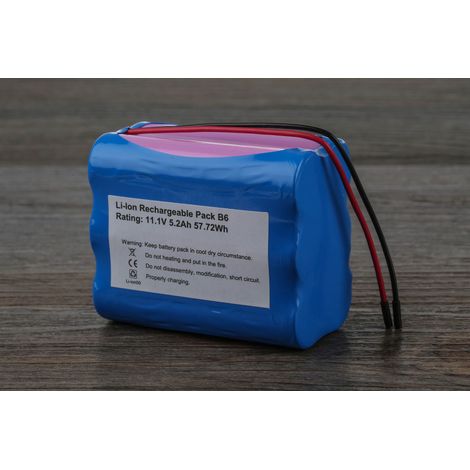 Rs Pro – Bloc batterie rechargeable 11.1V Lithium-Ion 5.2Ah – Dimensions 55 x 68 x 41 mm – Pour applications professionnelles exigeantes