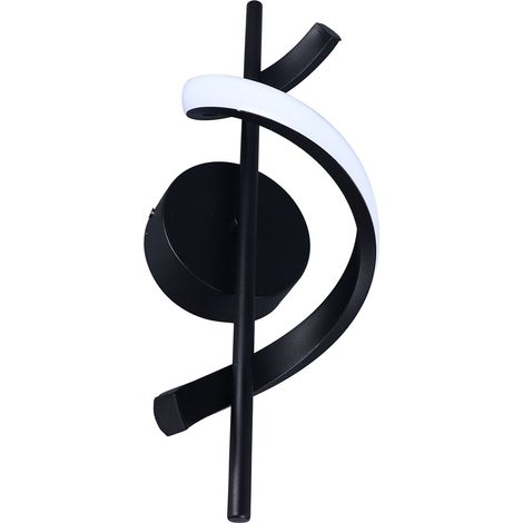 Luminaire mural LED 18W 3000K blanc chaud applique spirale moderne noir 90-265V pour chambre salon bureau couloir (1/5)