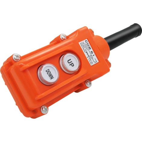 ain Proof Up-Down Switch Station de commande, interrupteur de bouton-poussoir d'élévateur suspendu de grue instantané COB61-UP-DOWN
