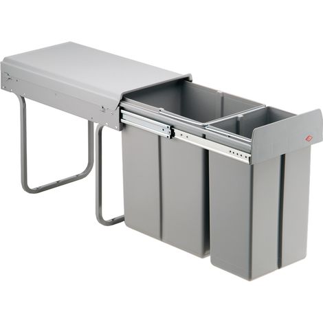 Hettich Bin.it Duo II HAU Abfallsystem KB300mm 20l+10l Kst. grau (1/3)