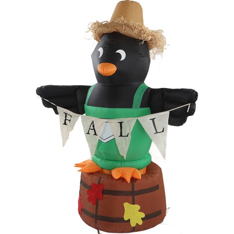 Épouvantail gonflable pingouin, décoration gonflable pour la fête des récoltes avec lumière LED pour cour de ferme, 220-240 V, prise UE (1/5)