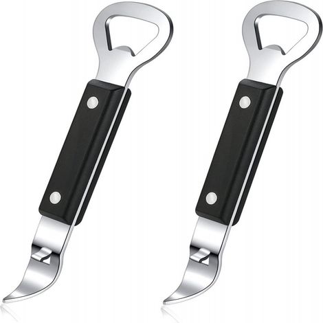 Ouvre-Boîtes - Ouvre-Bouteilles Double Fonction En Acier Inoxydable - Pour Cuisine Et Salle À Manger - 2 Pièces (1/5)