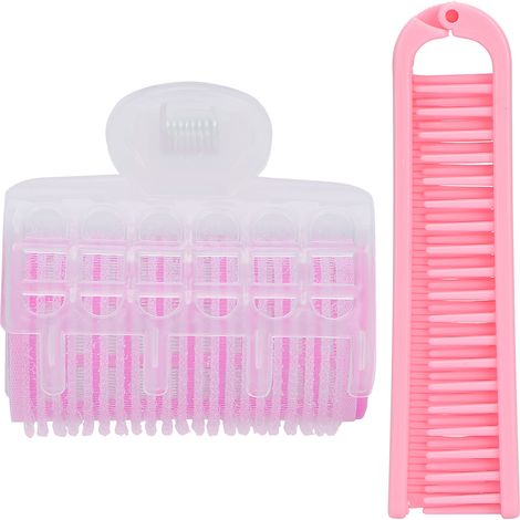 Rouleau à friser DIY pour frange, outil de coiffure pour femmes, kit de bigoudis (rose) (1/5)