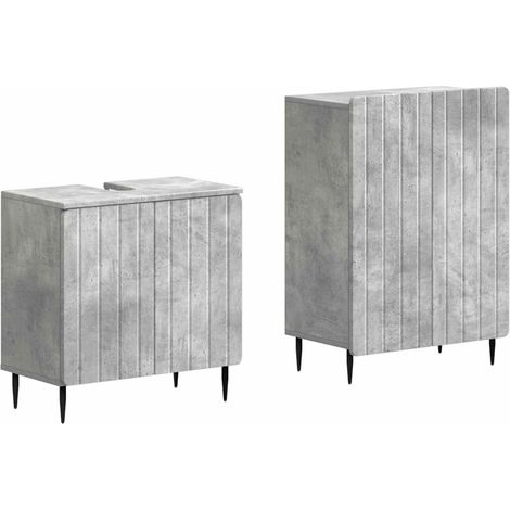 2-teiliges Badezimmer Schrank Set ZWOLLE Betongrau vidaXL (1/5)