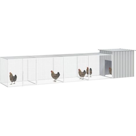 Maison Exclusive - Gabbia per Polli Grigia 500x91x100 cm Acciaio Zincato