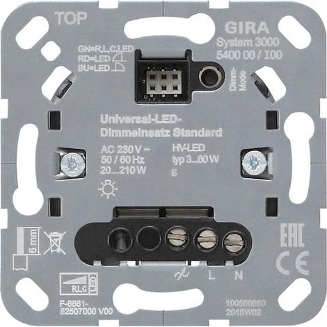 Gira S3000 Uni-LED-Dimmeins. Standard Einsatz [540000], 5400 00