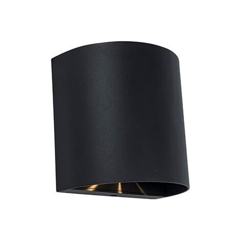 LUTEC GEMINI BEAMS applique murale extérieure LED ronde haut et bas avec lumière orientable 3000K noire (1/2)