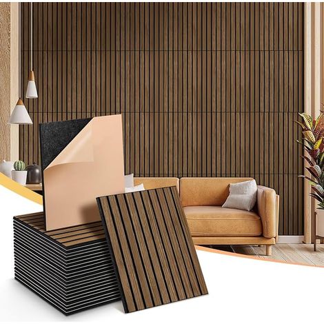 24 Pack Acoustic Wall Panels with Wood Veneer (1/5)