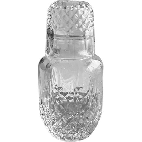 Carafe à eau avec verre transparent en relief, bouilloire pour boissons froides, idéale pour table de chevet, buffet ou bar. (1/5)
