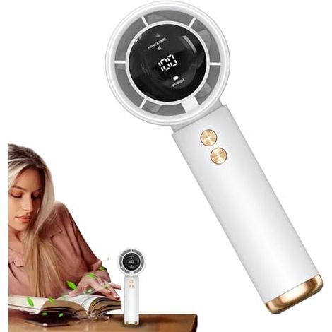 Ventilateur portable universel, ventilateur turbo portable rechargeable, puissant circulateur d'air sans fil, blanc (1/5)