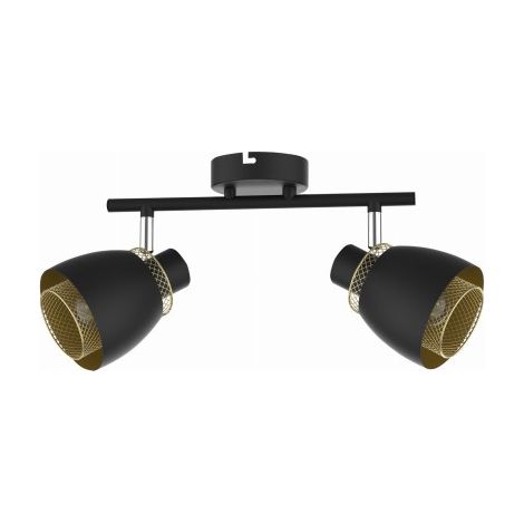 Plafonnier loft Aleksandria noir/or réglable 2xE14 40W
