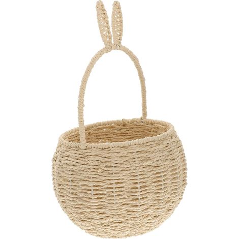 Panier Tissé Oreilles De Lapin Panier Décoratif Panier à Fleurs Conteneur Divers (1/5)