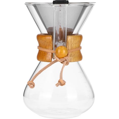 Hochtemperaturbeständige Glaskaffeekanne, Brühkännchen mit Edelstahlfilter, 400 ml (1/5)