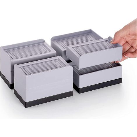 Verstellbare Möbelfüße (7,6 cm), robuste, stapelbare Bettfüße, Sofafüße bis 590 kg, rechteckige Tischfüße, Sofabeine (4er-Set), Schreibtischfüße (1/4)