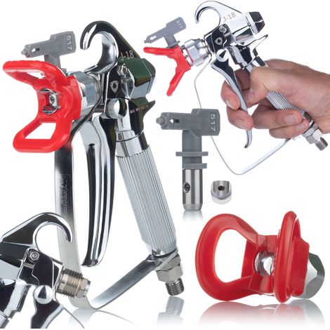 Rosfix UltraSpray J-18 Farbspritzpistole – 3600 psi, 1/4" Anschluss, 7/8" Düsengewinde  Mit Düse 517 & Filter  Für Graco, Wagner, Titan  Zubehör für Airlessgeräte