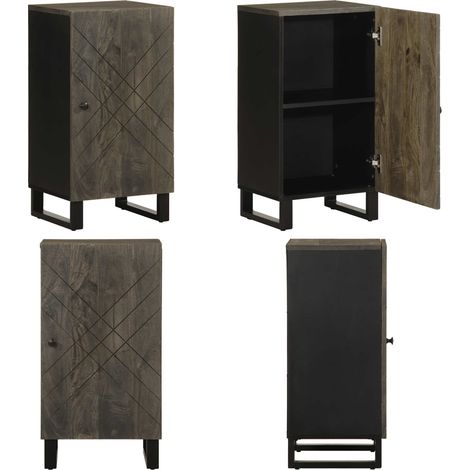 vidaXL Buffet noir 40x33x75 cm bois massif de manguier (1/5)