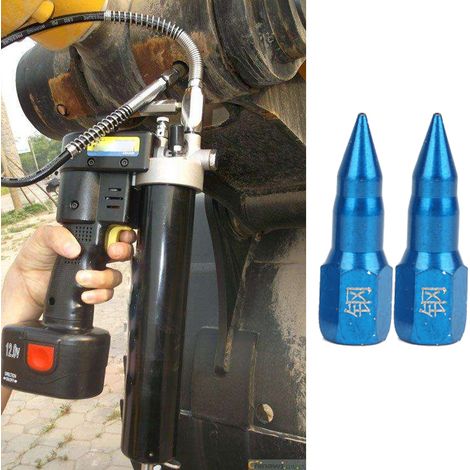 2 embouts de pistolet à graisse en acier, distributeur à nez aiguille, accessoire pour pistolet à graisse (bleu) (1/5)