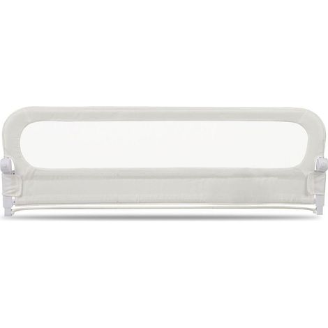 Barrière de lit bébé antichute rabattable 180 cm réglable en tissu Oxford pour chambre enfant blanc (1/2)