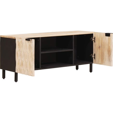 Meuble TV avec étagère Finition Lavage Blanc 105 x 33 x 46 cm (1/5)