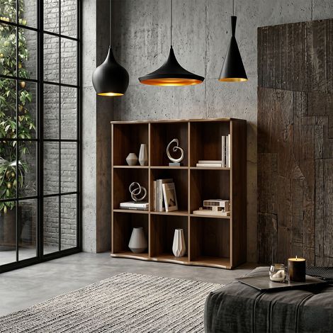 Etagere - HOME DECO FACTORY - Modulable - 9 Cases - Marron (1/5)