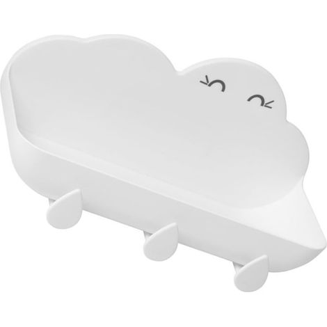 Étagère Murale Pratique Finition Soignée Forme Nuage en Abs Blanc Porte-Articles de Toilette Organisateur de Rangement sans Perçage pour Salle de Bain (1/5)