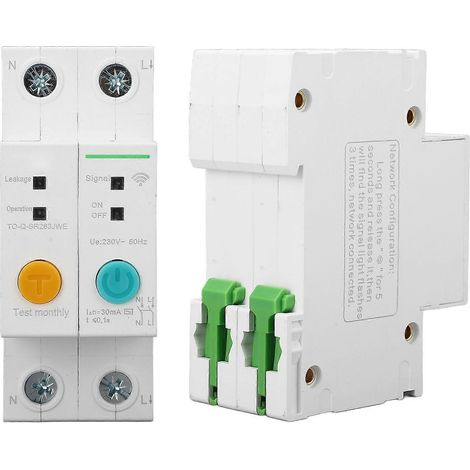 2-poliger Miniatur-Leistungsschalter mit intelligenter WLAN-Fernbedienung und 30-mA-Fehlerstromschutz, 230 V, 16 A