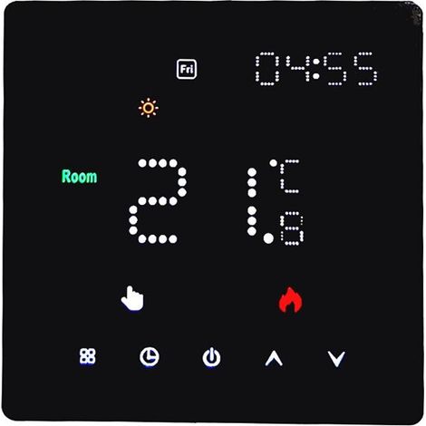 Termostato inteligente, termostato de calefacción, termostato de ambiente, termostato para calefacción eléctrica por suelo radiante, 16 A, pantalla táctil digital LED (1/4)