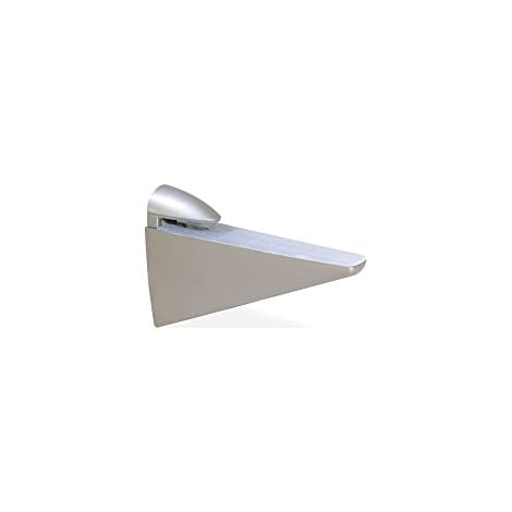 Emuca Set di Reggimensole per ripiani in legno o vetro Halcon, Tecnoplastica e Zama, Verniciato alluminio (1/4)