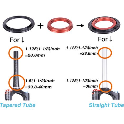 ZTTO ZS44/ZS56 Tube conique externe têtes coniques droites double usage ensemble de bols vélo casque roulements accessoires roulement